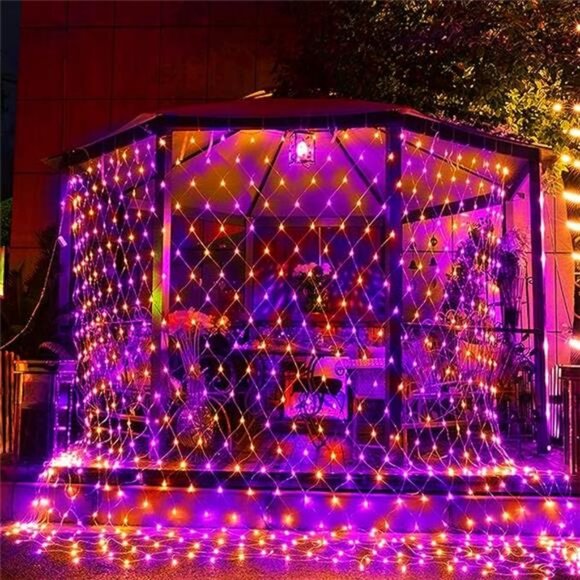 Halloween 360 LED Net Lights, 12ft x 5ft 8 Modes Waterproof Connectable - Picture 8 of 8